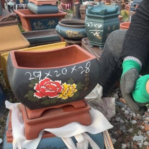 红陶紫砂花盆盆景盆栽
