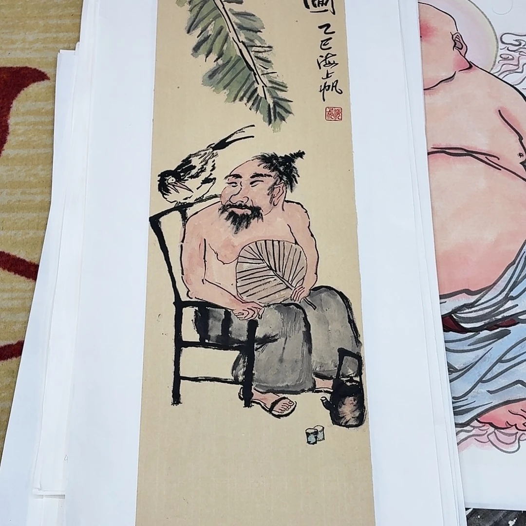 国画100.34手绘作品人物图