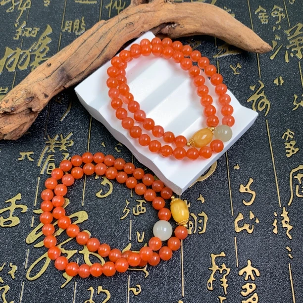 南红双圈手串-多样性发一-250405015【尺寸约6mm】