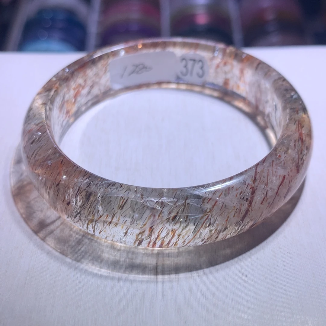 水晶手镯银S925镶嵌黑金超七55.4圈373