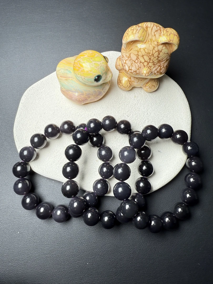 【白海波甄选】和田玉浅色帝王紫12圆珠(多样性发一)JYYY11003