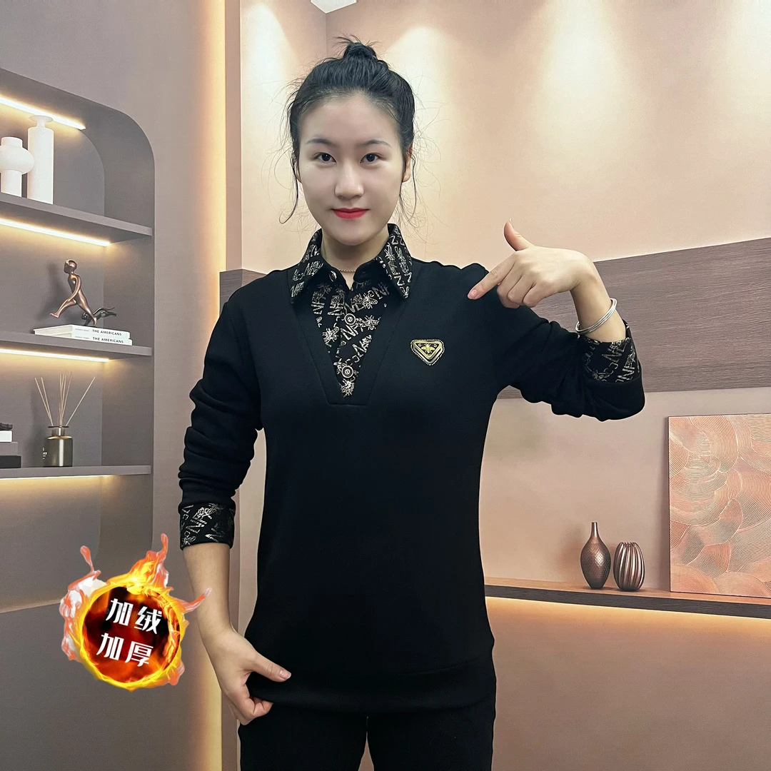 秋冬男士休闲长袖时尚潮流假两件百搭帅气轻奢欧货翻领POLO衫S309