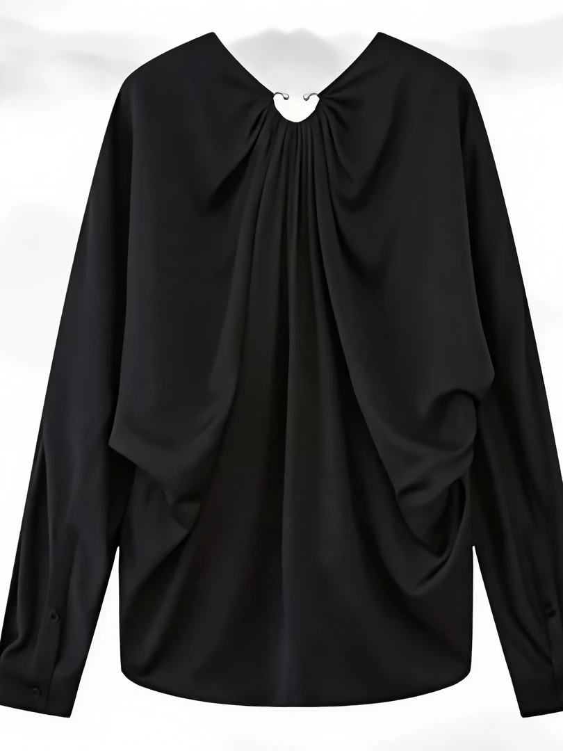 春夏新款香云纱爱心扣高级感长裙