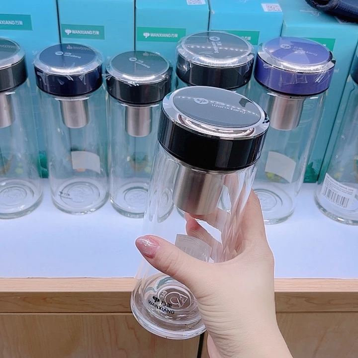 万象品牌双层玻璃杯V278-430橄榄