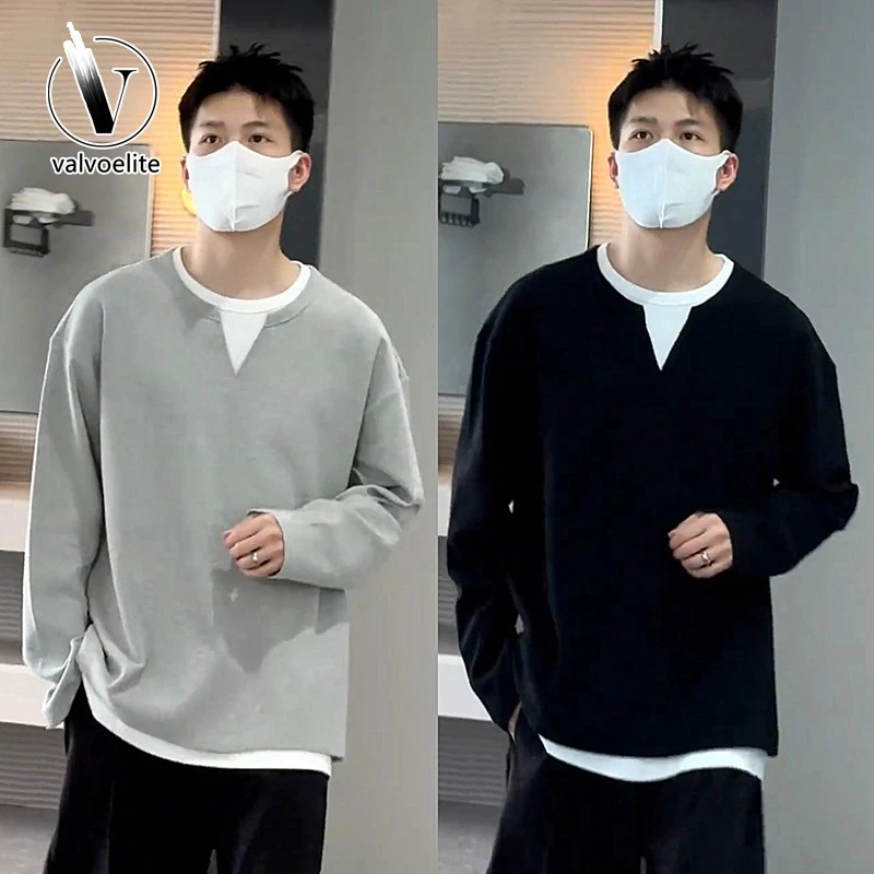 VALVOELITE秋季新款潮流领时尚卫衣男高级百搭休闲长秋季户外卫衣