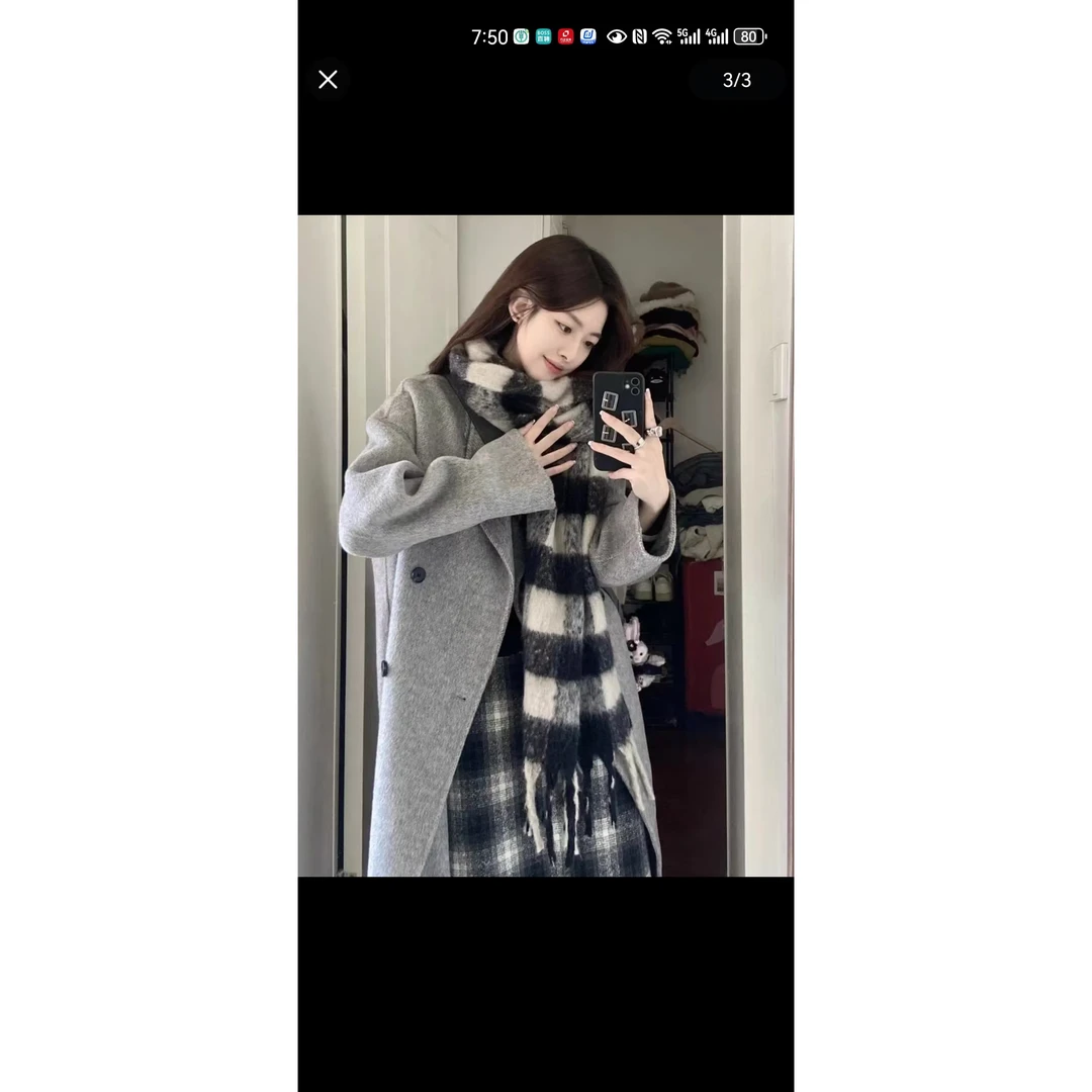 【小个子加棉加厚】羊毛呢大衣150/165气质秋冬长款中长款韩版大衣