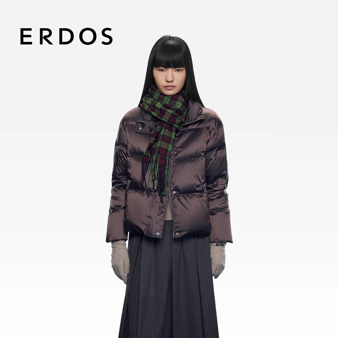 ERDOS 粉末咖啡光泽靓丽女羽绒服【单色魔方】25年秋冬新品