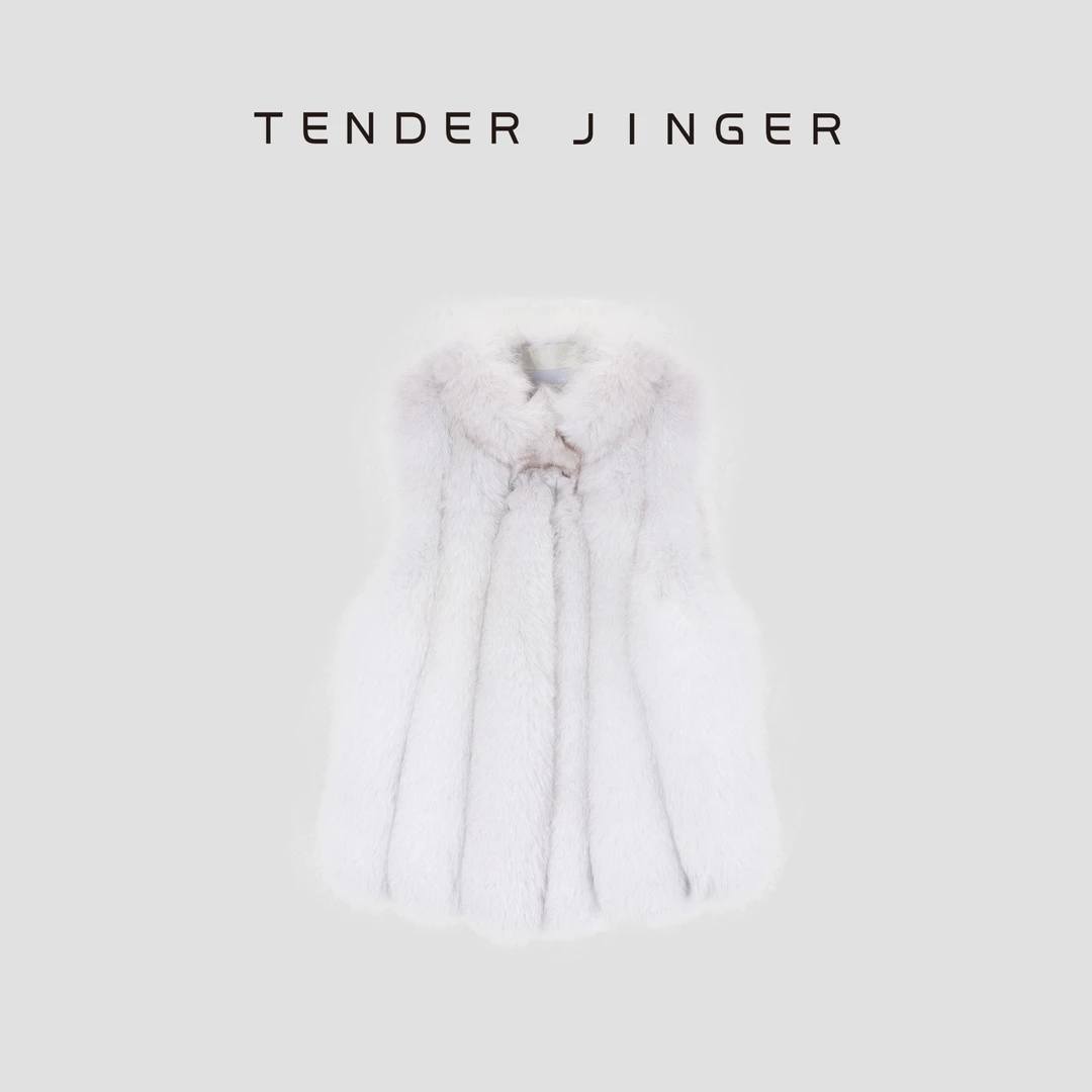 Tender Jinger【黑标】芬兰进口蓝狐原色毛马甲背心T54MYY41402