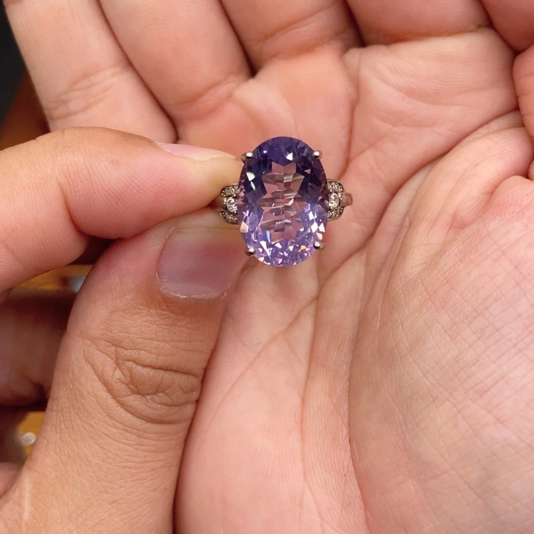 银S925镶嵌戒指水晶爱**