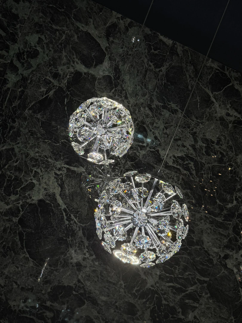 现代轻奢水晶吊灯客厅卧室别墅奢华餐厅水晶球圆形太阳花房间灯具