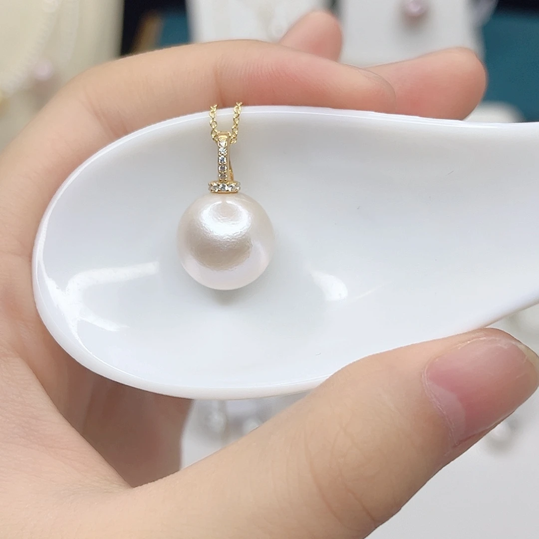 淡水珍珠吊坠(不含链)银S925镶嵌