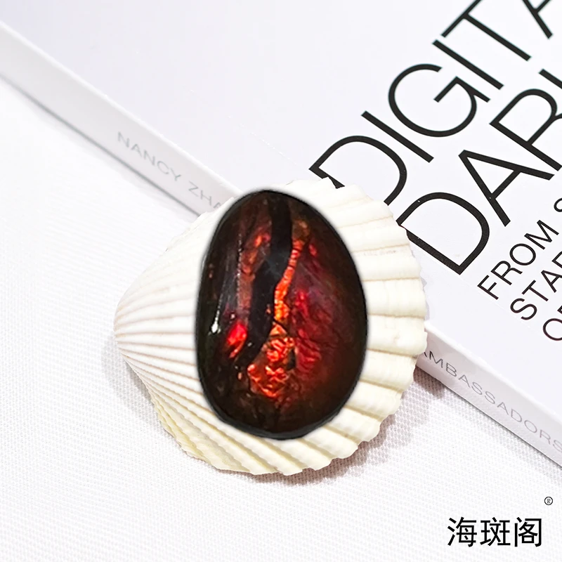 【海斑阁】天然加拿大斑彩宝石有机宝石收藏树脂覆膜裸石DLS-25050