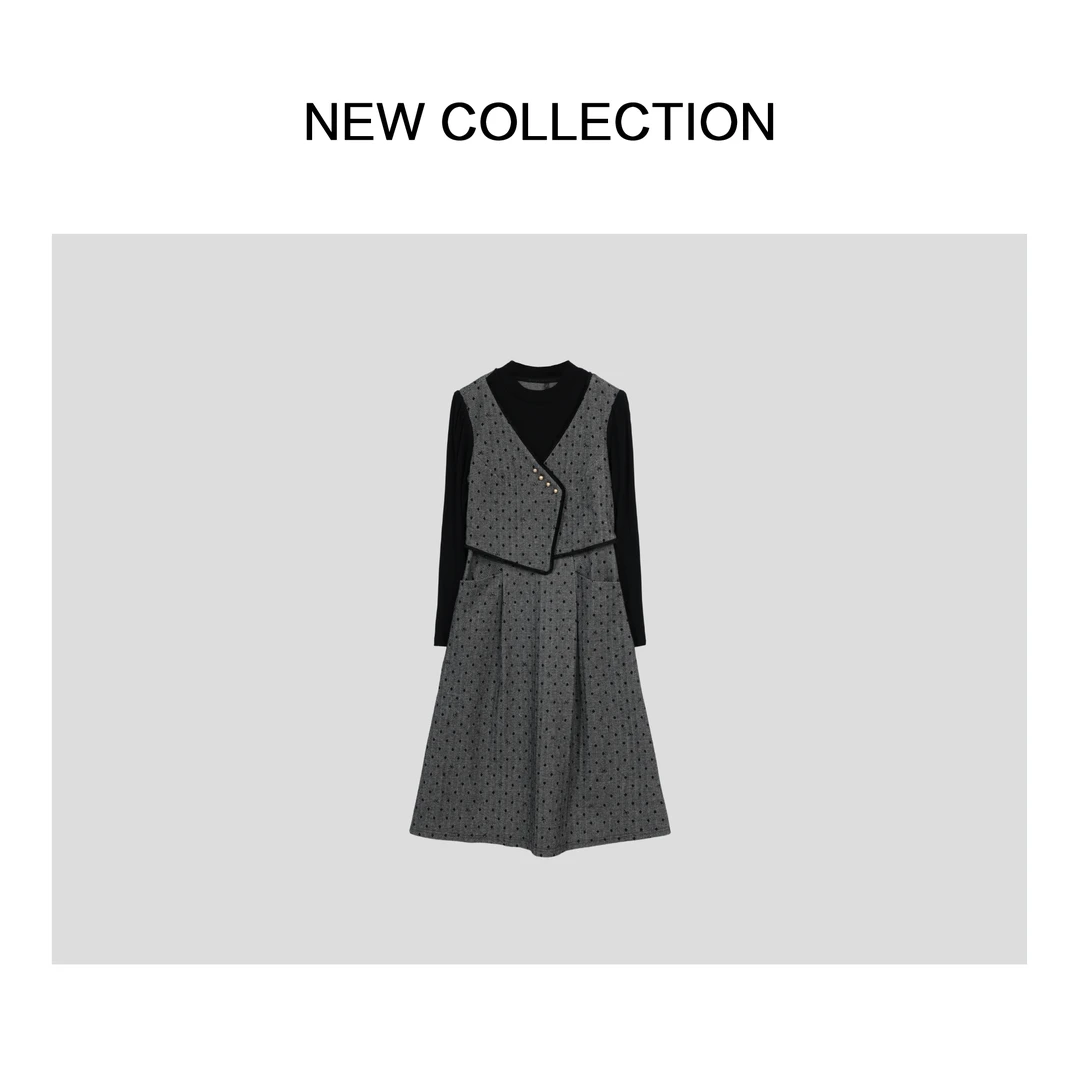 【诗语专属】新款时尚波点连衣裙 L1518028A