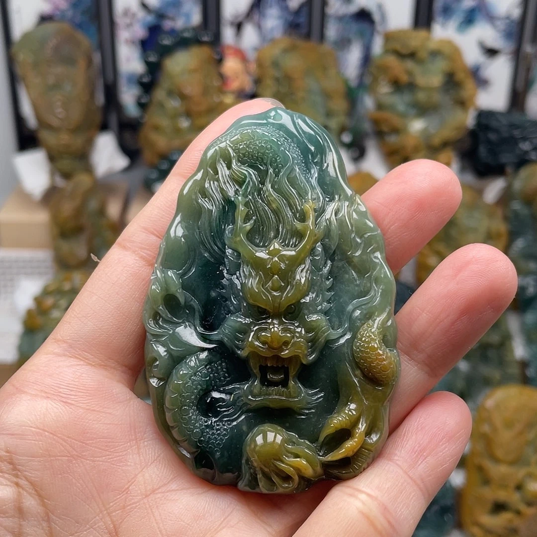 翡翠未镶嵌颈饰天然翡翠a货龙