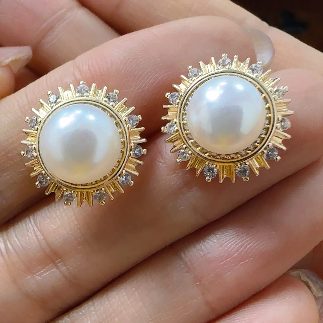 淡水珍珠耳饰未镶嵌珍珠80