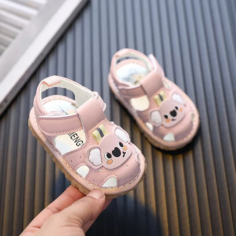 婴儿夏季学步凉鞋0-1岁叫叫鞋软底防滑宝宝鞋子6-9个月婴儿鞋小童