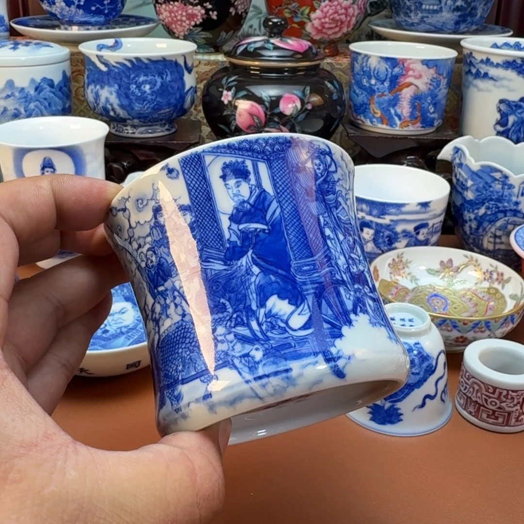 卡***夫陶杯子景德镇全手工手绘瓷器