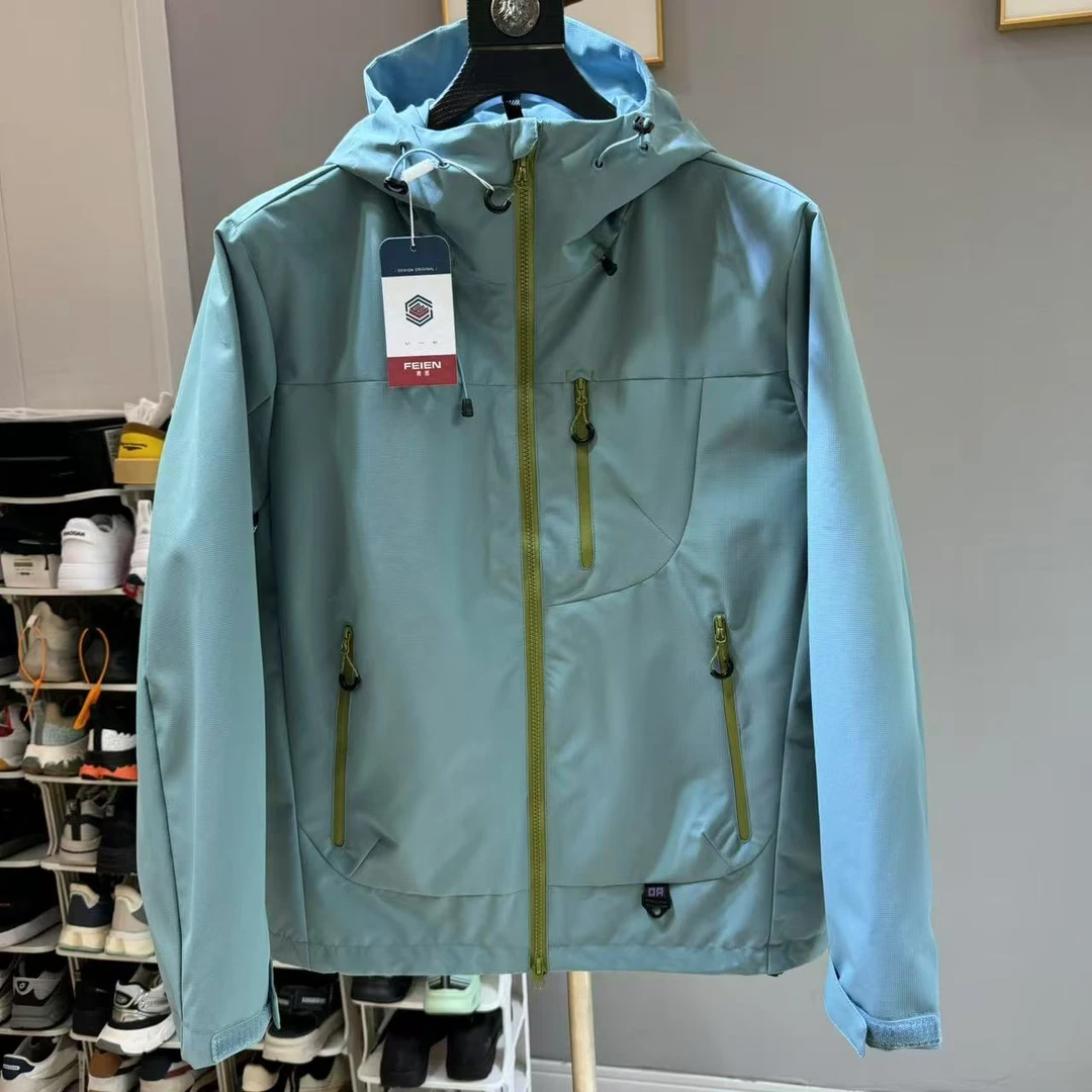 福利 户外山系男女同款春秋户外防风透气宽松连帽冲锋衣 夹克外套