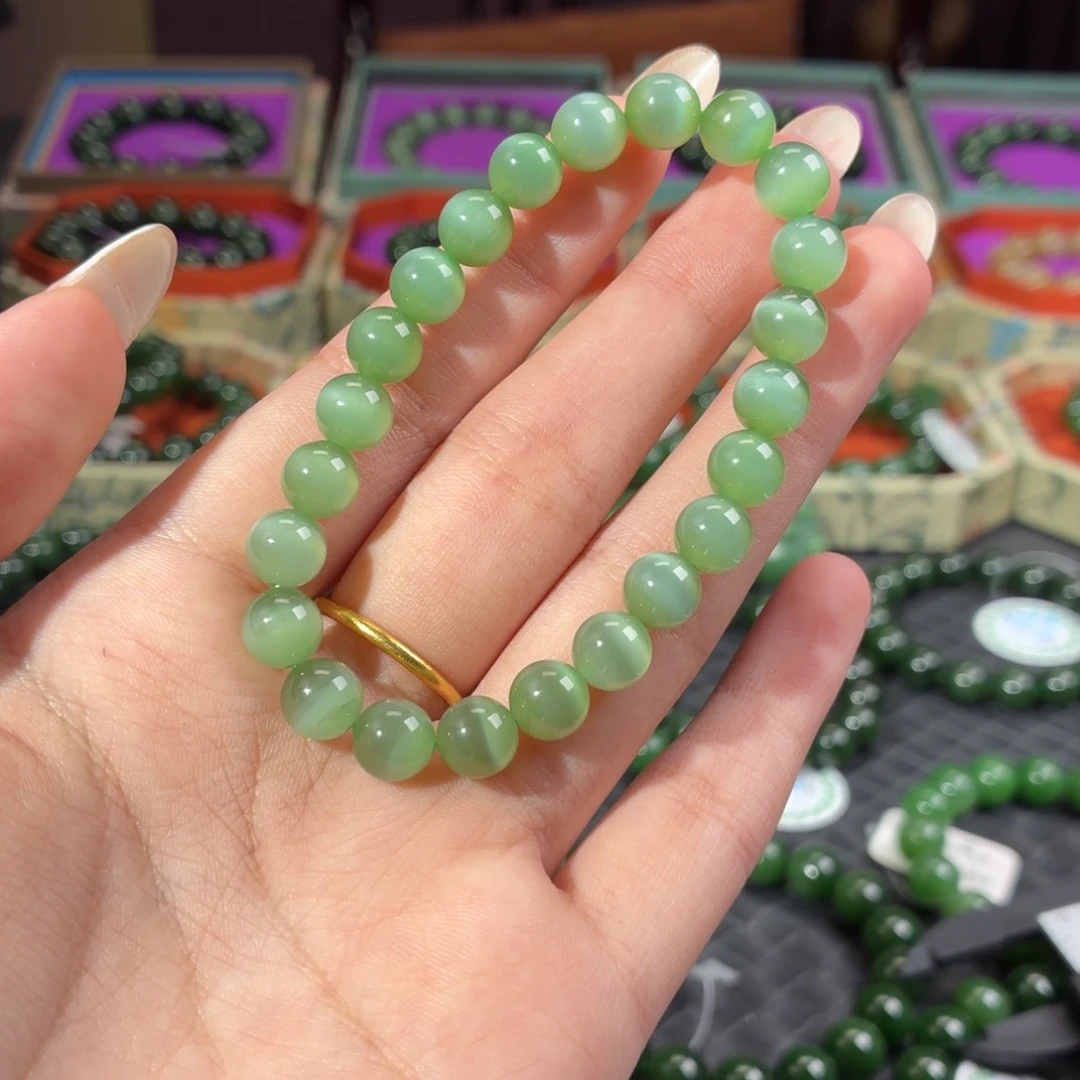 和田玉（碧玉）未镶嵌手链