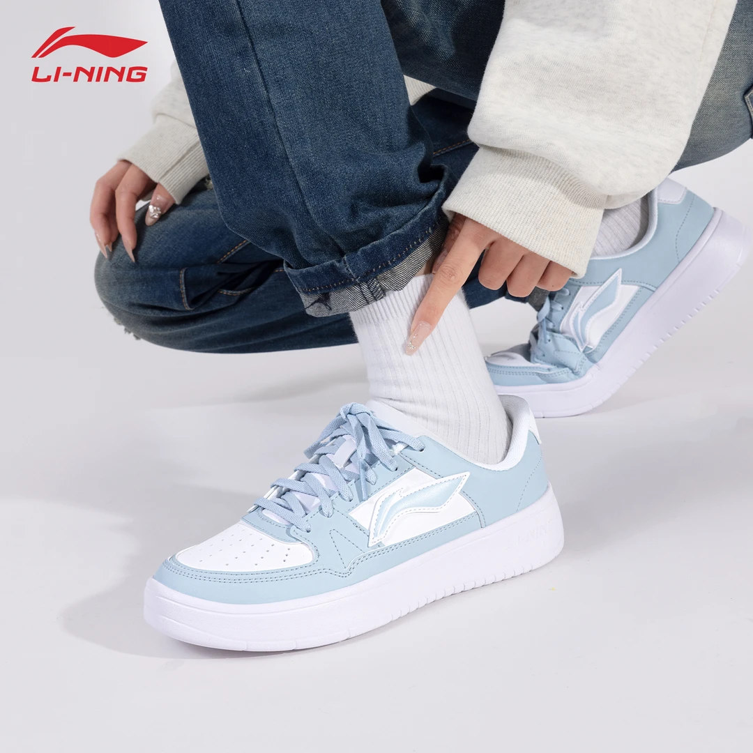 李宁月临女款板鞋2025秋季新品百搭ins潮流时尚透气学生休闲鞋
