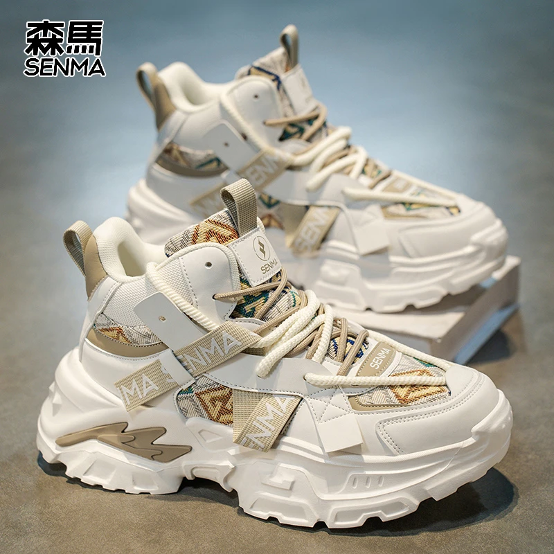 SENMA/森马男鞋秋季新款百搭休闲潮流运动增高男靴时尚老爹马丁靴