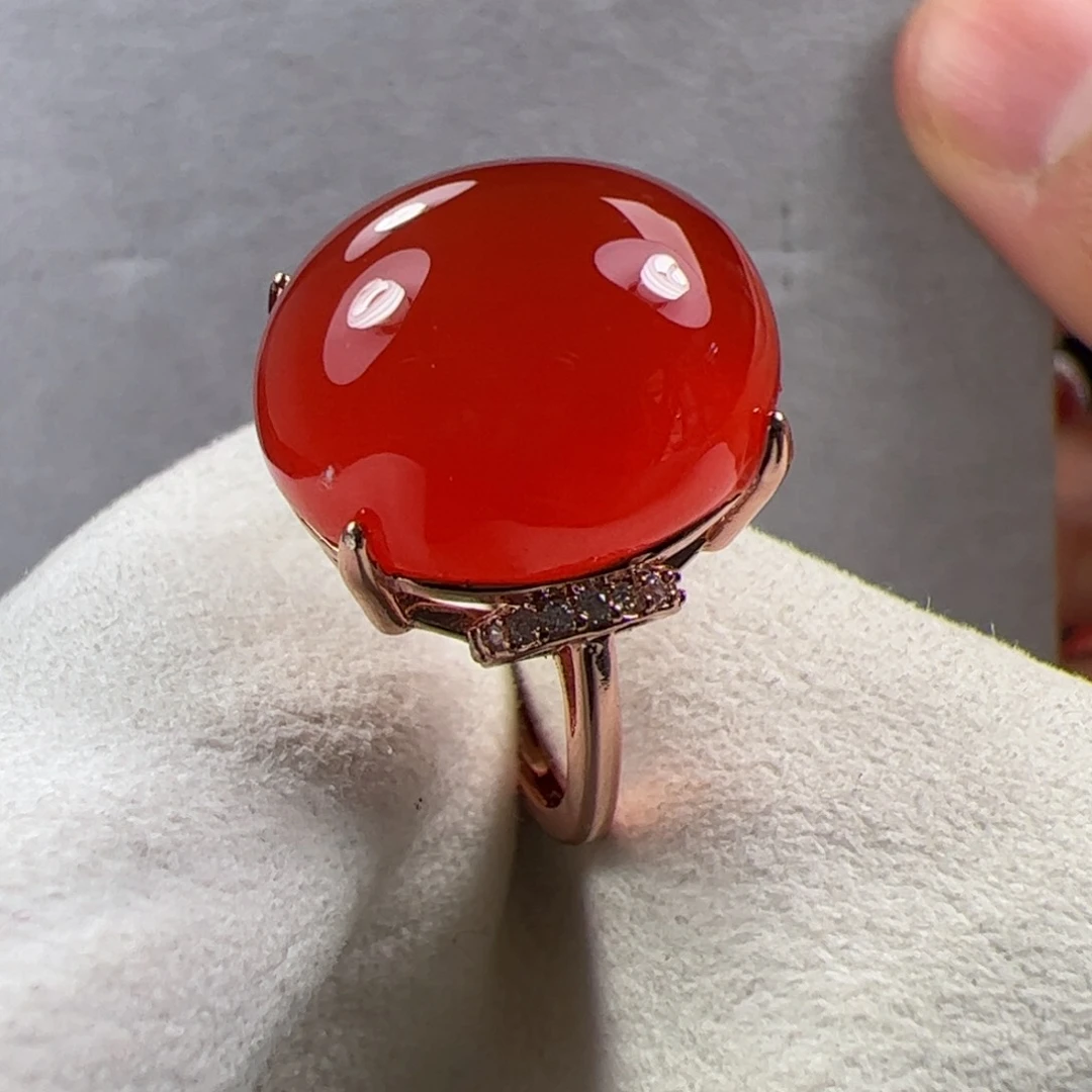 南红玛瑙戒指合金