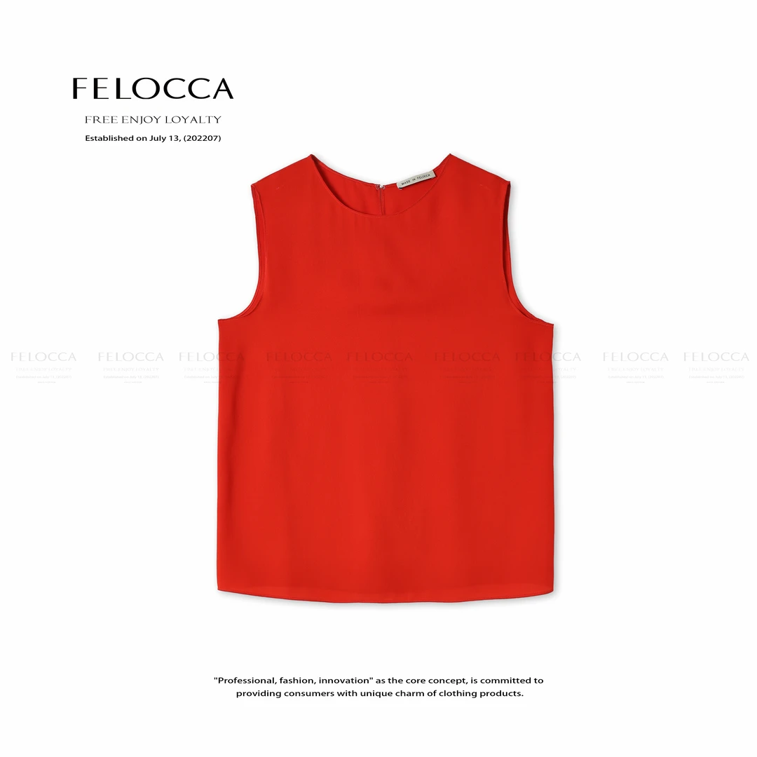 【FELOCCA】无袖背心圆领舒适减龄洋气上衣25SSY293
