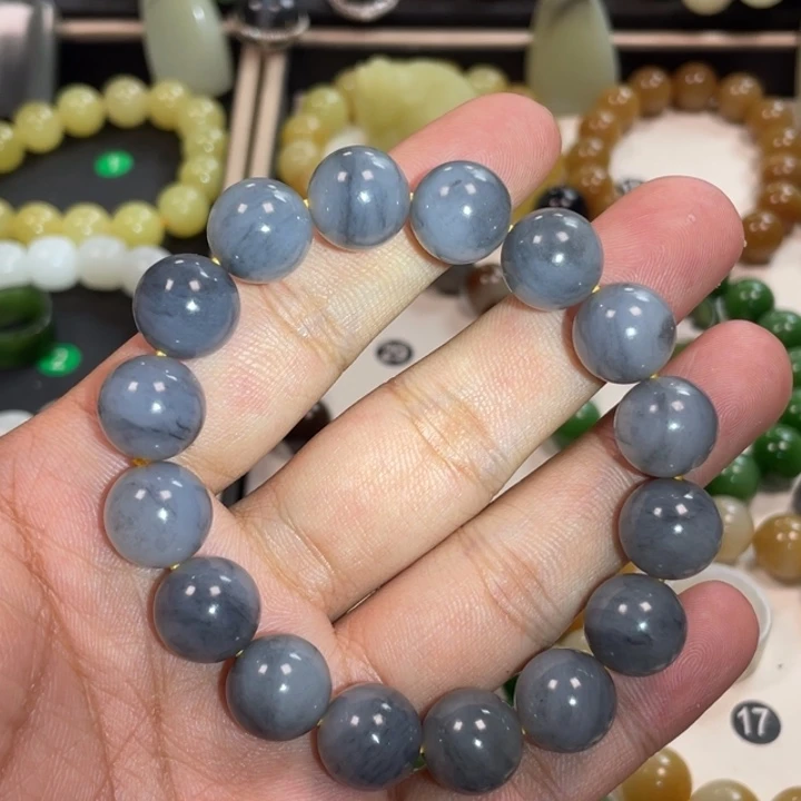 未镶嵌手串和田玉新疆青花卡13