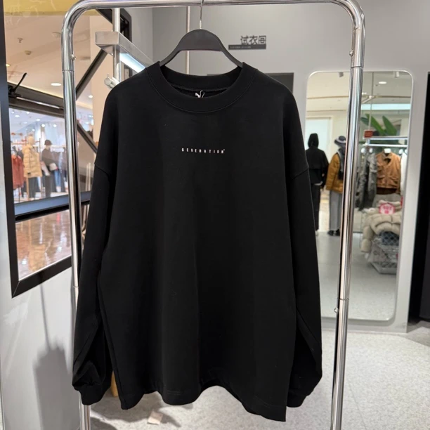25SS1305长袖T恤无性别男女同款圆领高克重宽松上衣