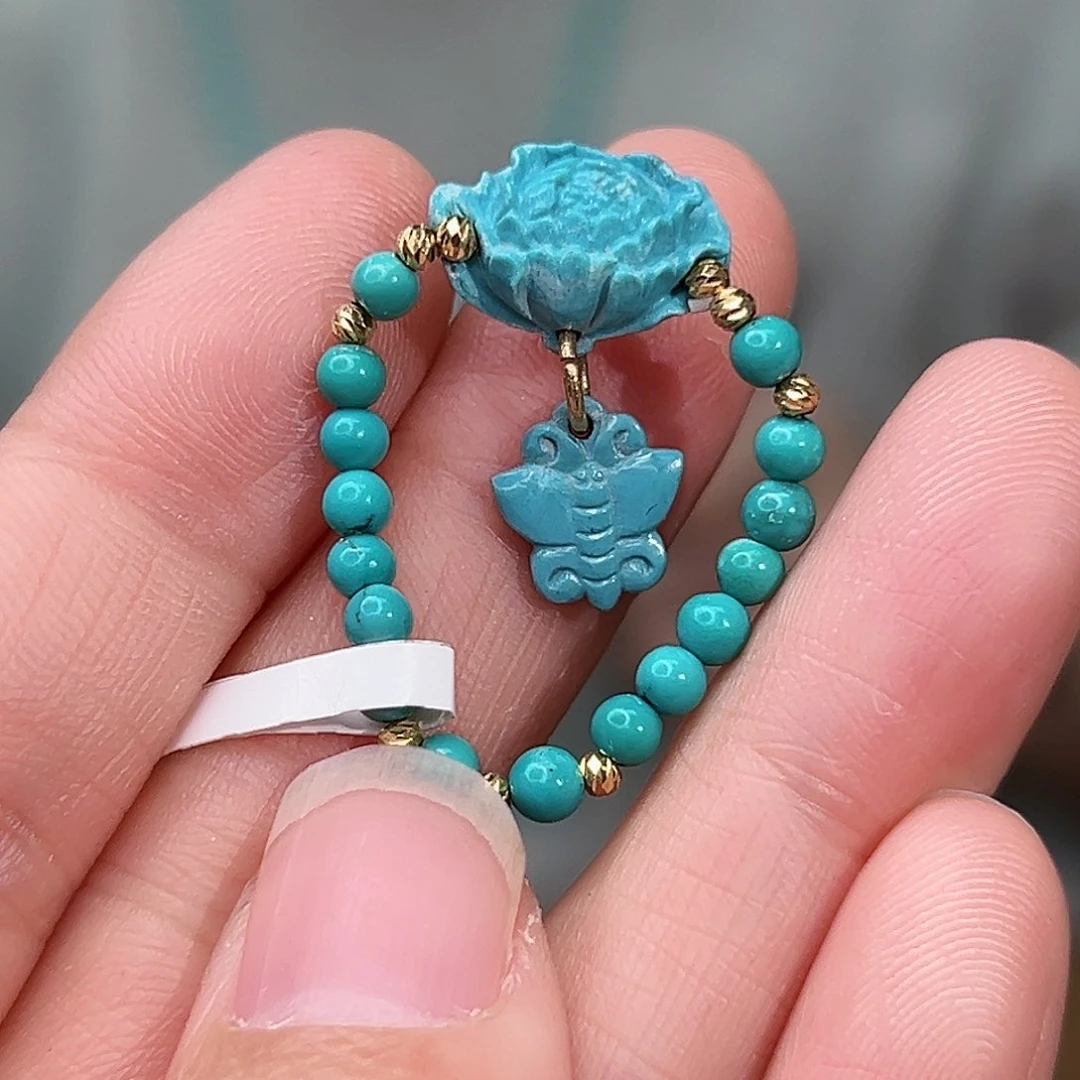 绿松石珠宝奇石18K金镶嵌