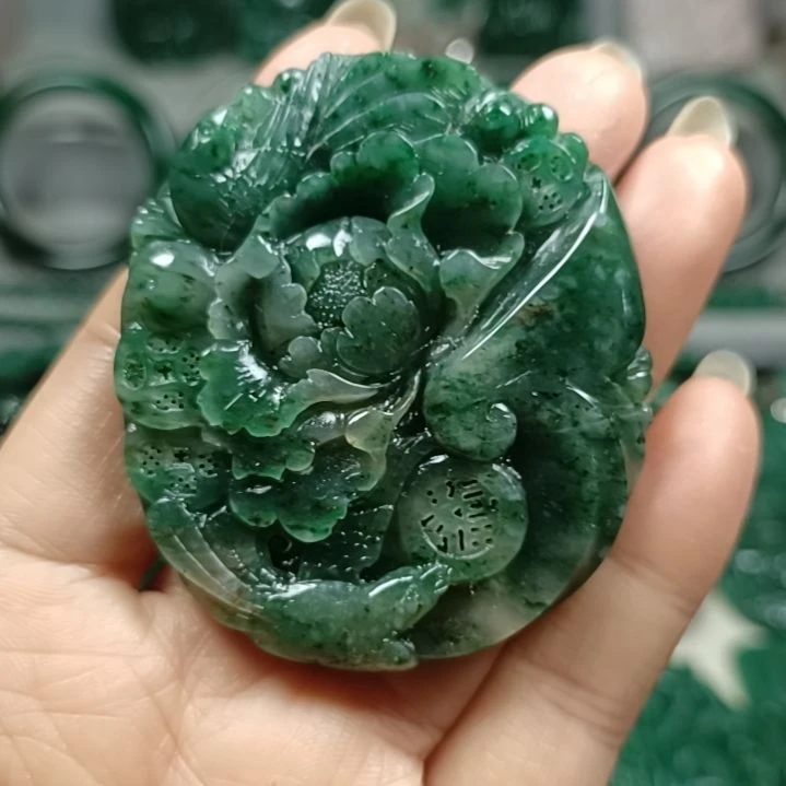独山玉花开富贵未镶嵌
