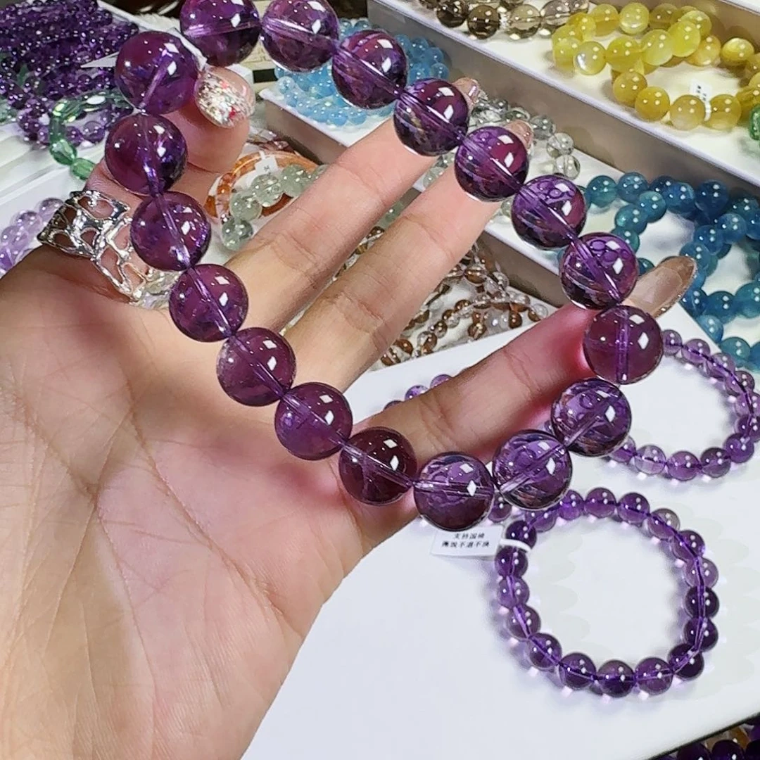 水晶手镯未镶嵌清****8巴西紫11