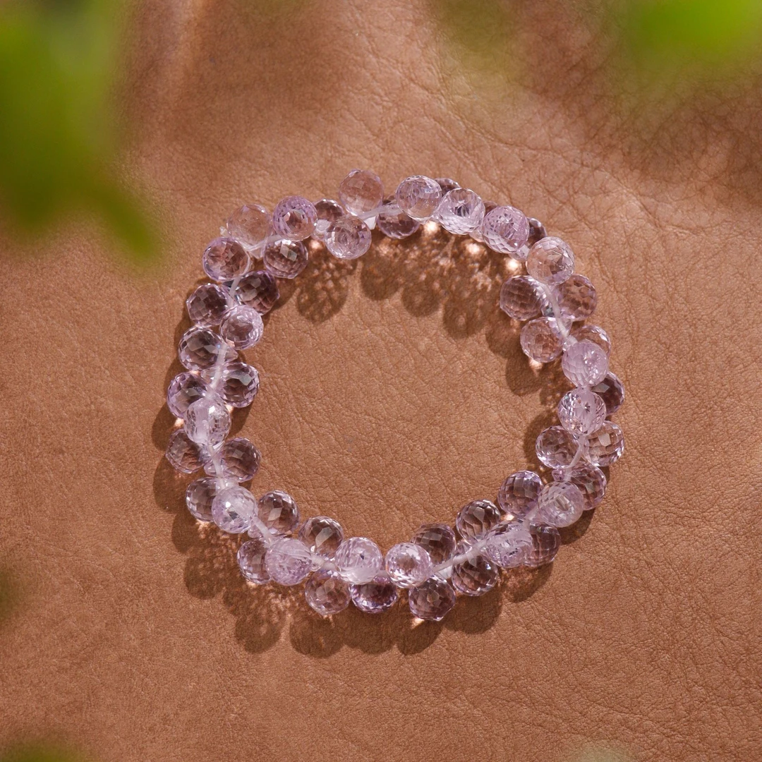 【灵犀焰-6mm玻利维亚】天然紫水晶刻面全净体手串{多样性发其一}