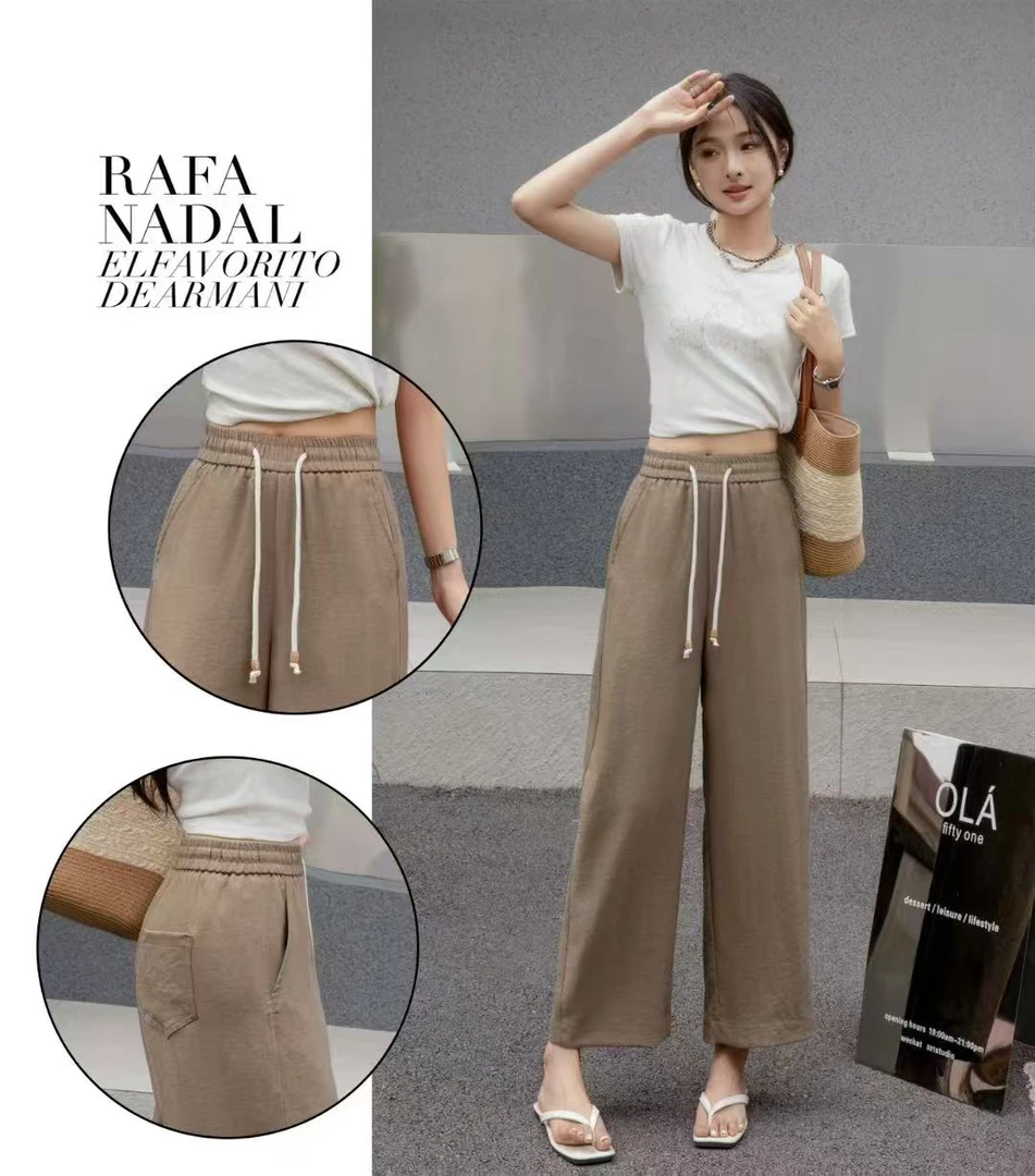 靓衣坊  615款夏季天丝麻九分直筒裤长度90厘米脚口25宽615款