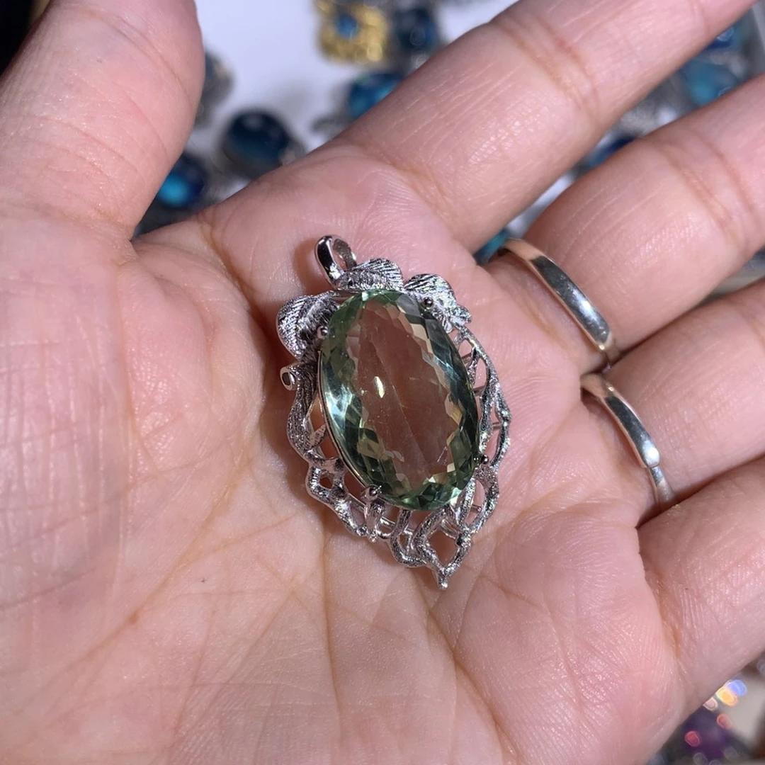 【闪购商品】水晶戒指银S925镶嵌海*戒指