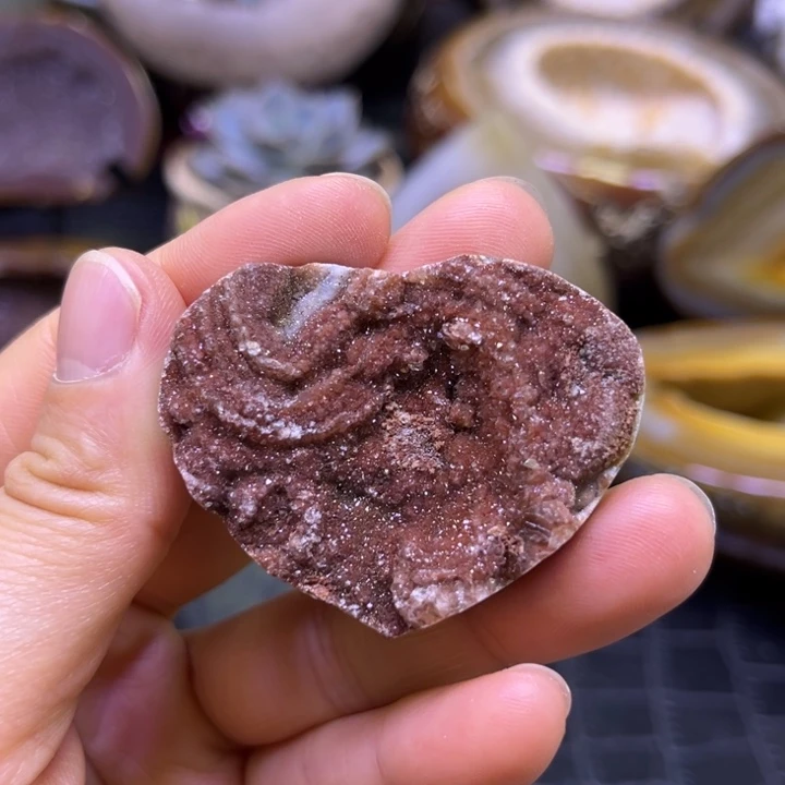 水晶珠宝半成品未镶嵌红爱心