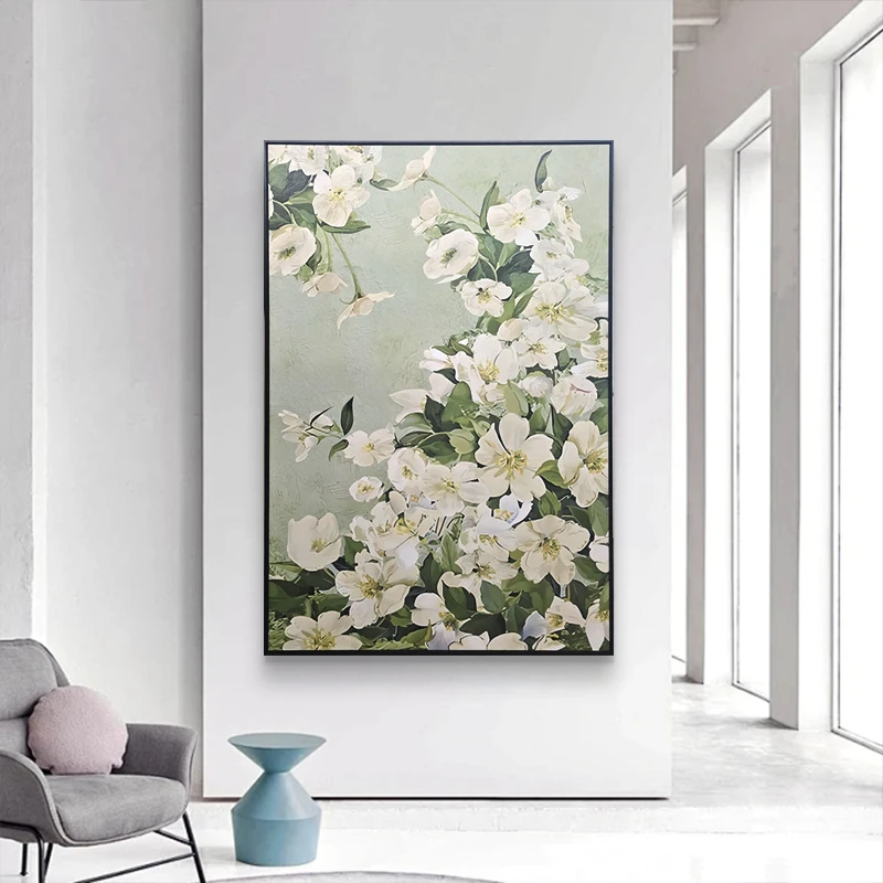 益师傅油画布装饰画 铝合金边框沙发背景挂画客厅立体壁画花80120