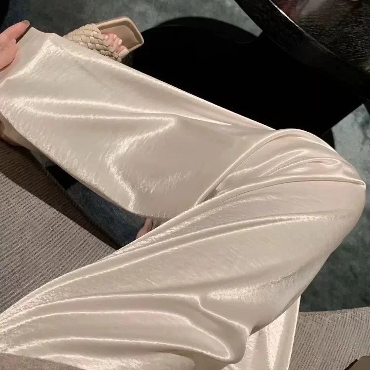 【高富美粉丝团专享】MT自制加长高品质缎面直筒拖地裤