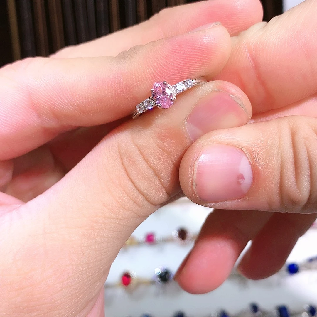 蓝宝石戒指银S925镶嵌