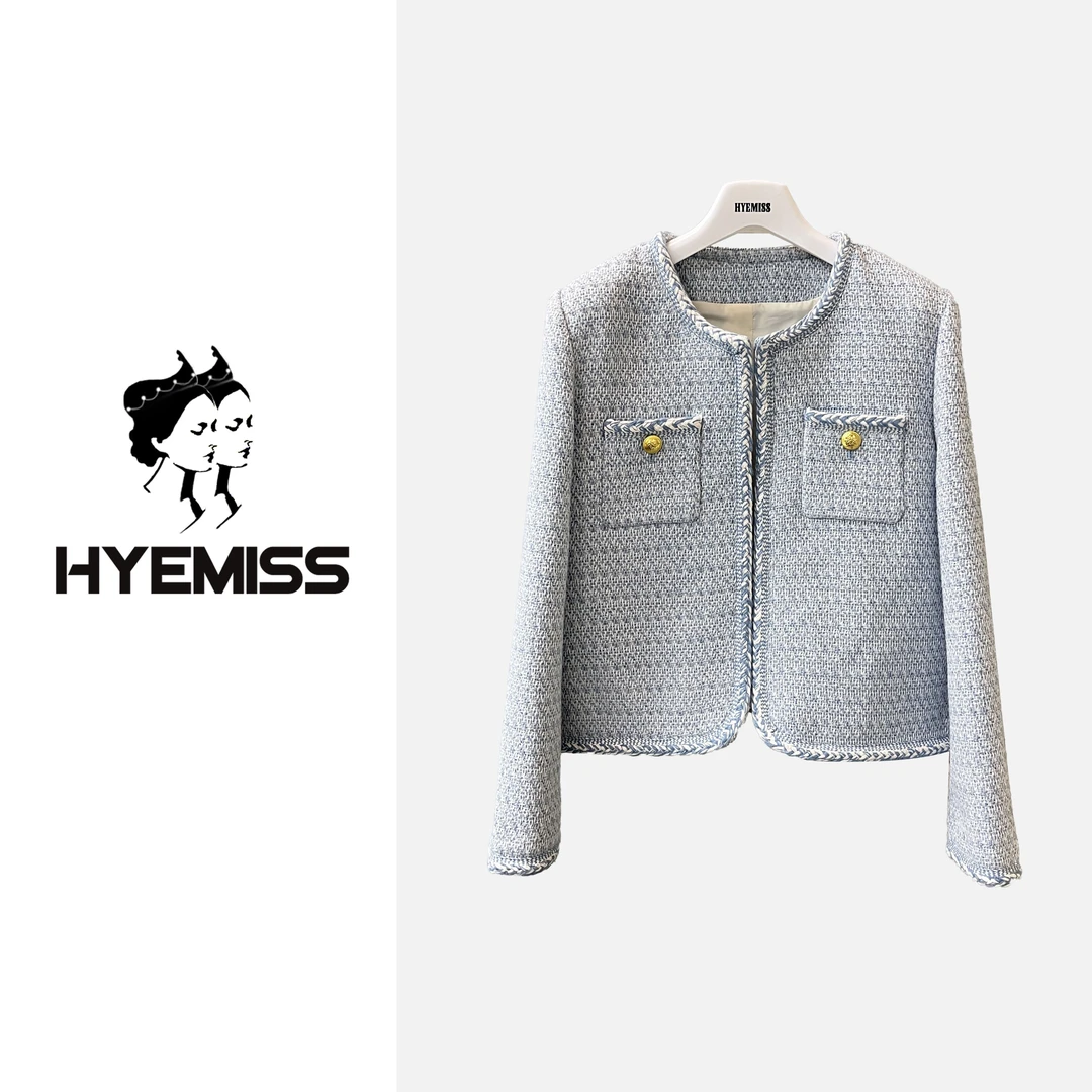 HYEMISSJK250043早春新款绵羊毛气质百搭法式小香风短外套
