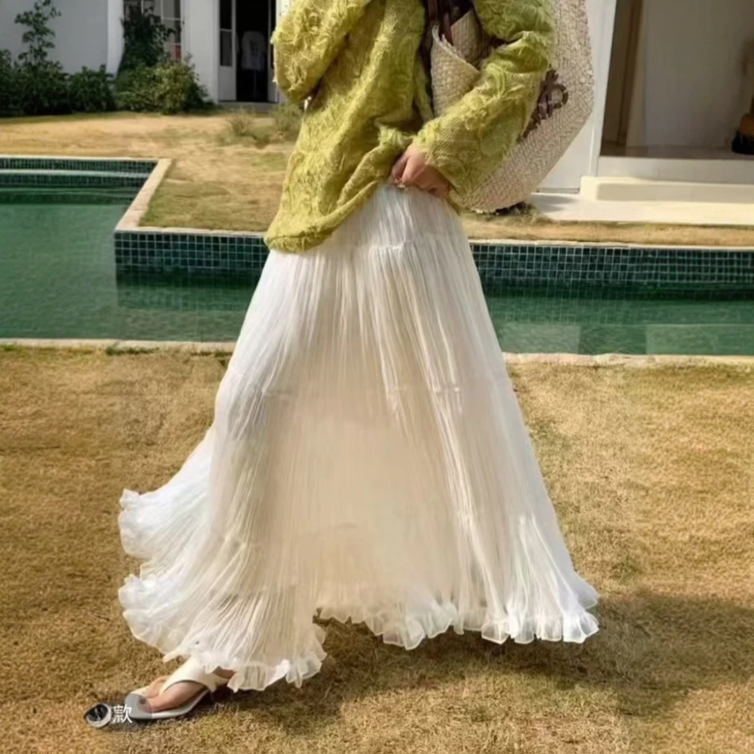 度假风 重工 超大裙摆 仙女半身裙A字裙