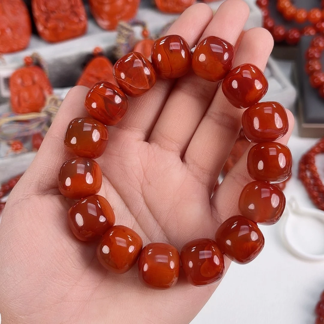 南红玛瑙川料老型单圈16未镶嵌