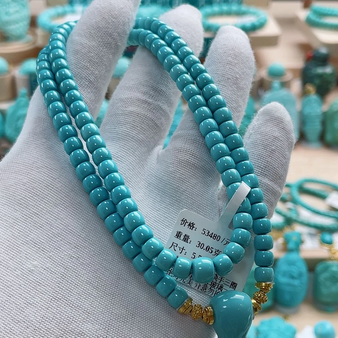 18K金镶嵌绿松石珠宝奇石