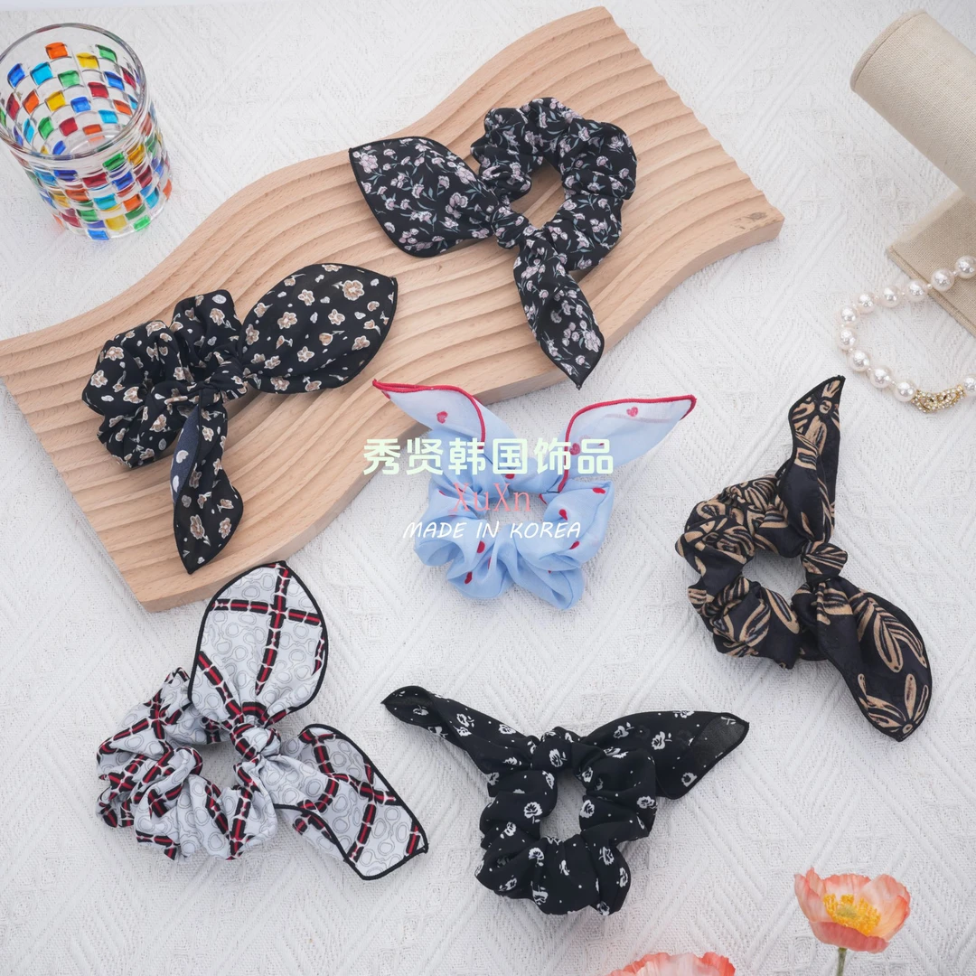 韩国布艺经典蝴蝶结大肠发圈气质小件饰品简约法式复古优雅韩版