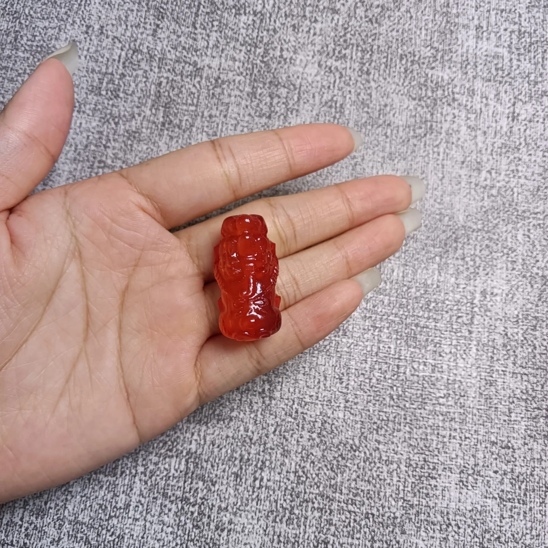 天然文玩非遗工艺品鱼惊石吊坠1.7×3.2   精品吊坠男女同款