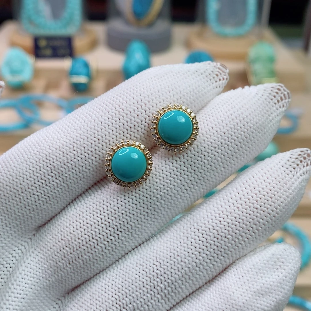 绿松石18K金镶嵌珠宝奇石