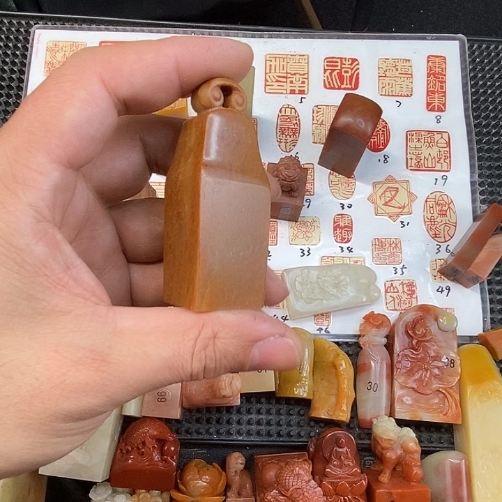 光***明寿山石现场直播篆刻