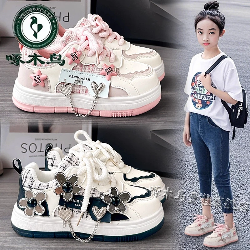 36l°断码女童运动鞋儿童板鞋2025秋季新款中大童小白鞋学生休闲鞋