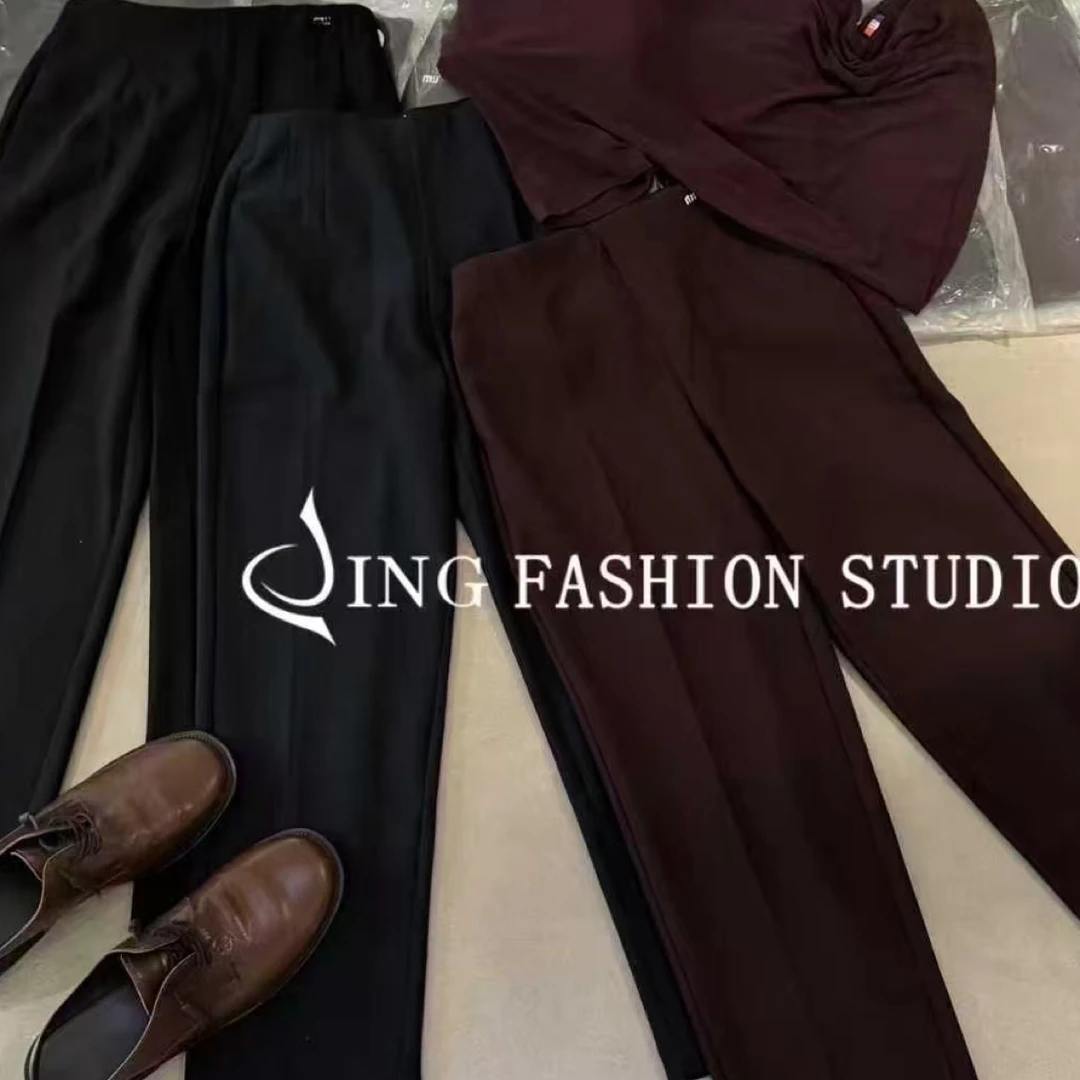 JING2025秋季新款72826女装九分休闲裤百搭正装时尚烟管裤显瘦