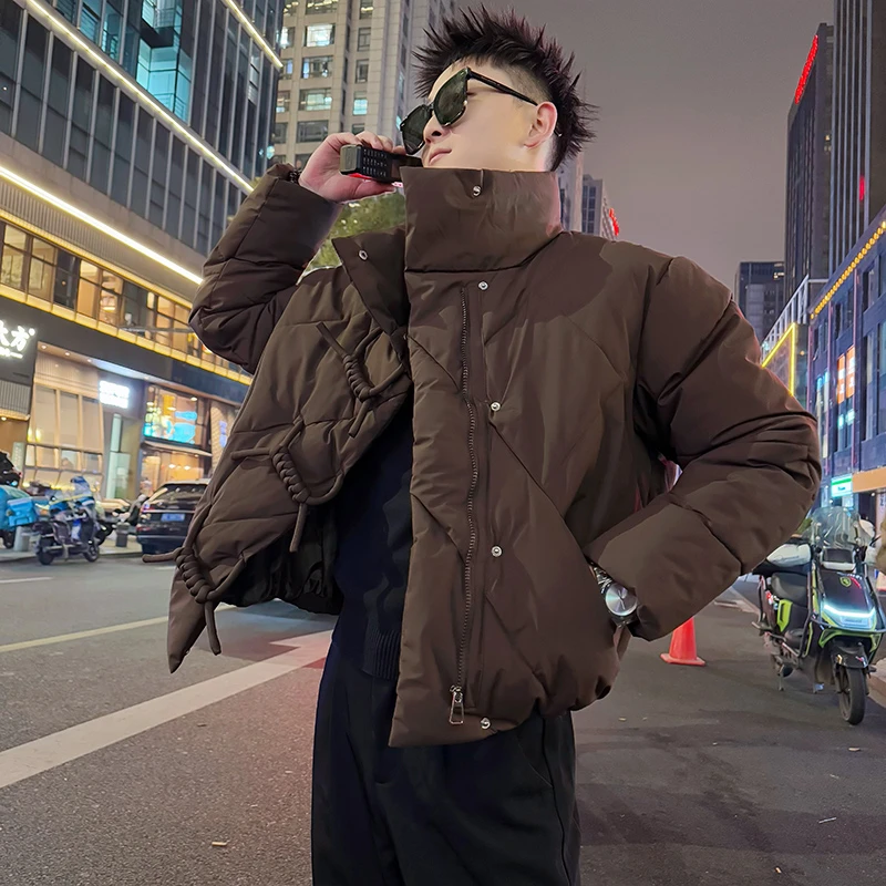 设计感小众牛角扣棉服男款冬季2025新款潮牌痞帅加厚保暖棉衣外套
